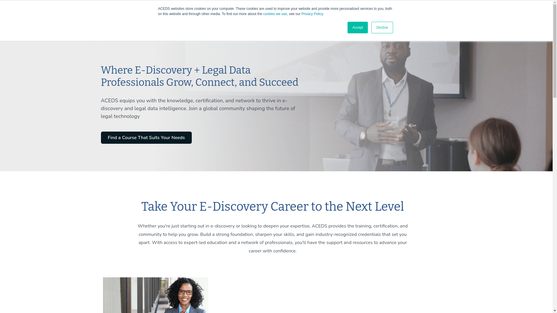 website screenshot of http://aceds.org/
