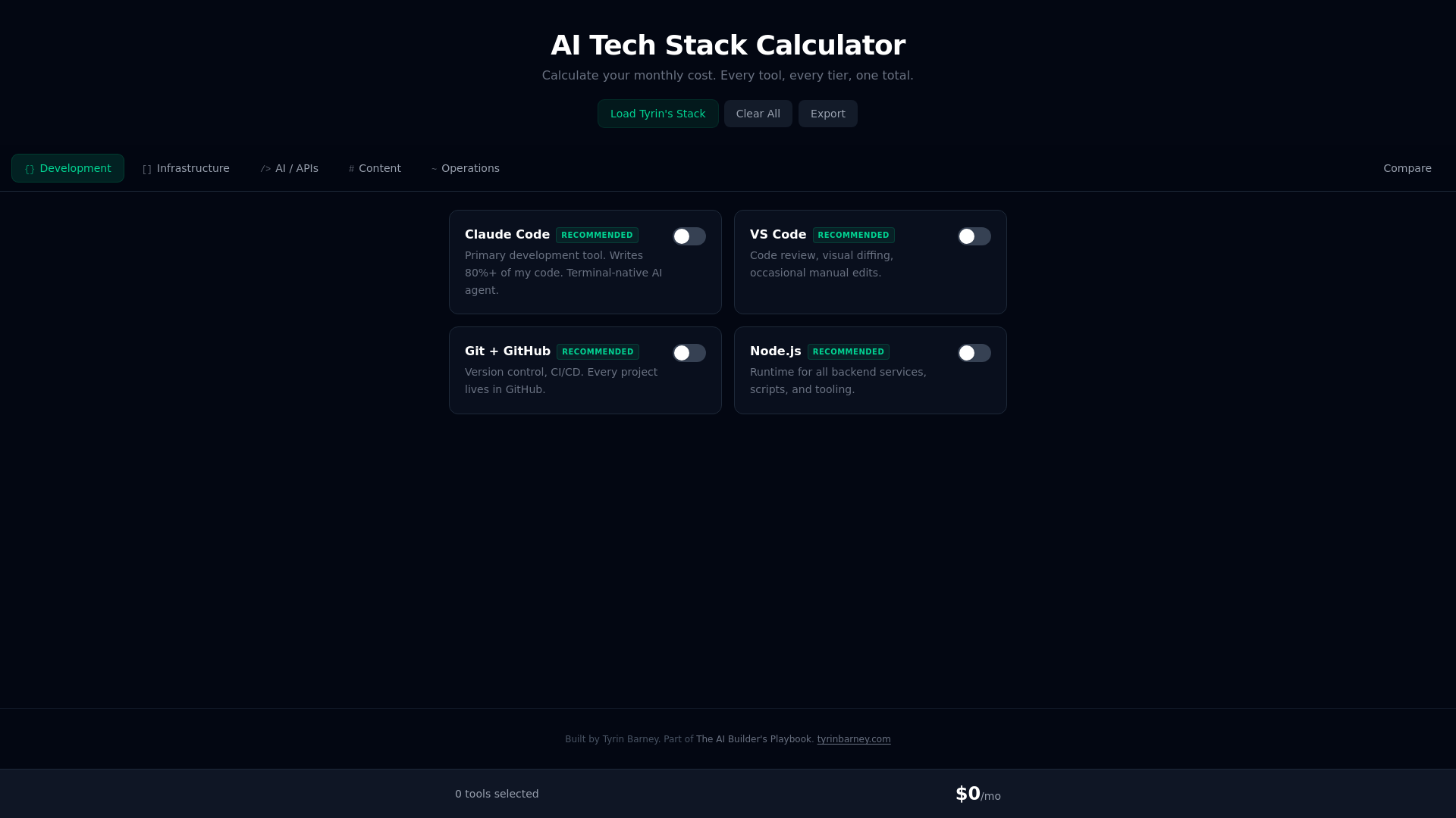 website screenshot of https://armory-tech-stack.pages.dev/