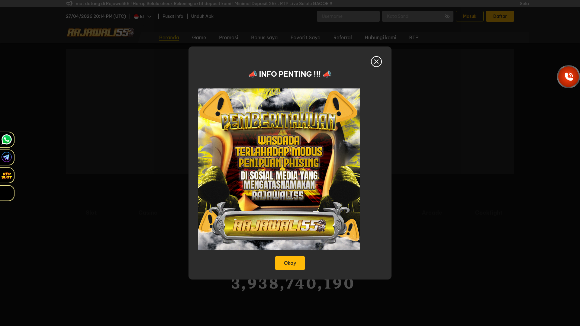 website screenshot of https://rajawaligcr55-com.pages.dev/