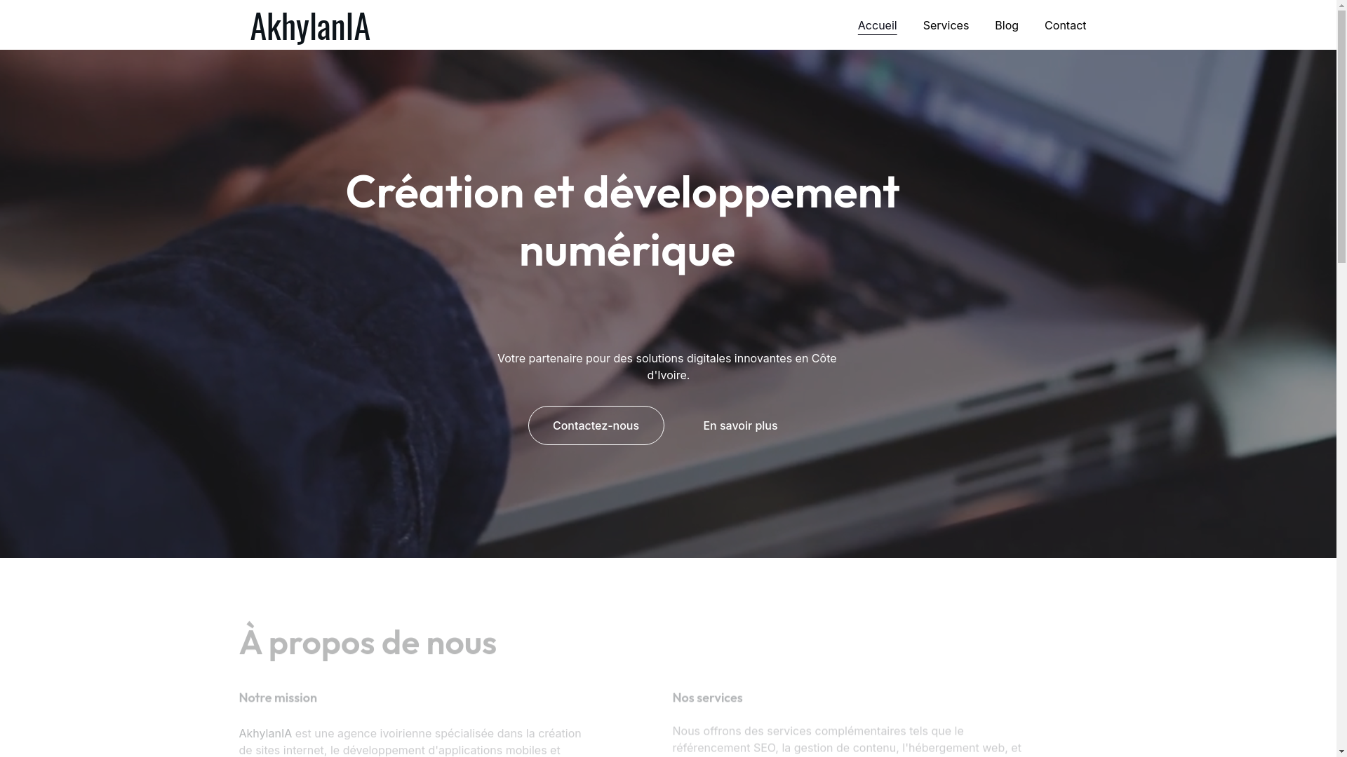website screenshot of https://akhylania.com/