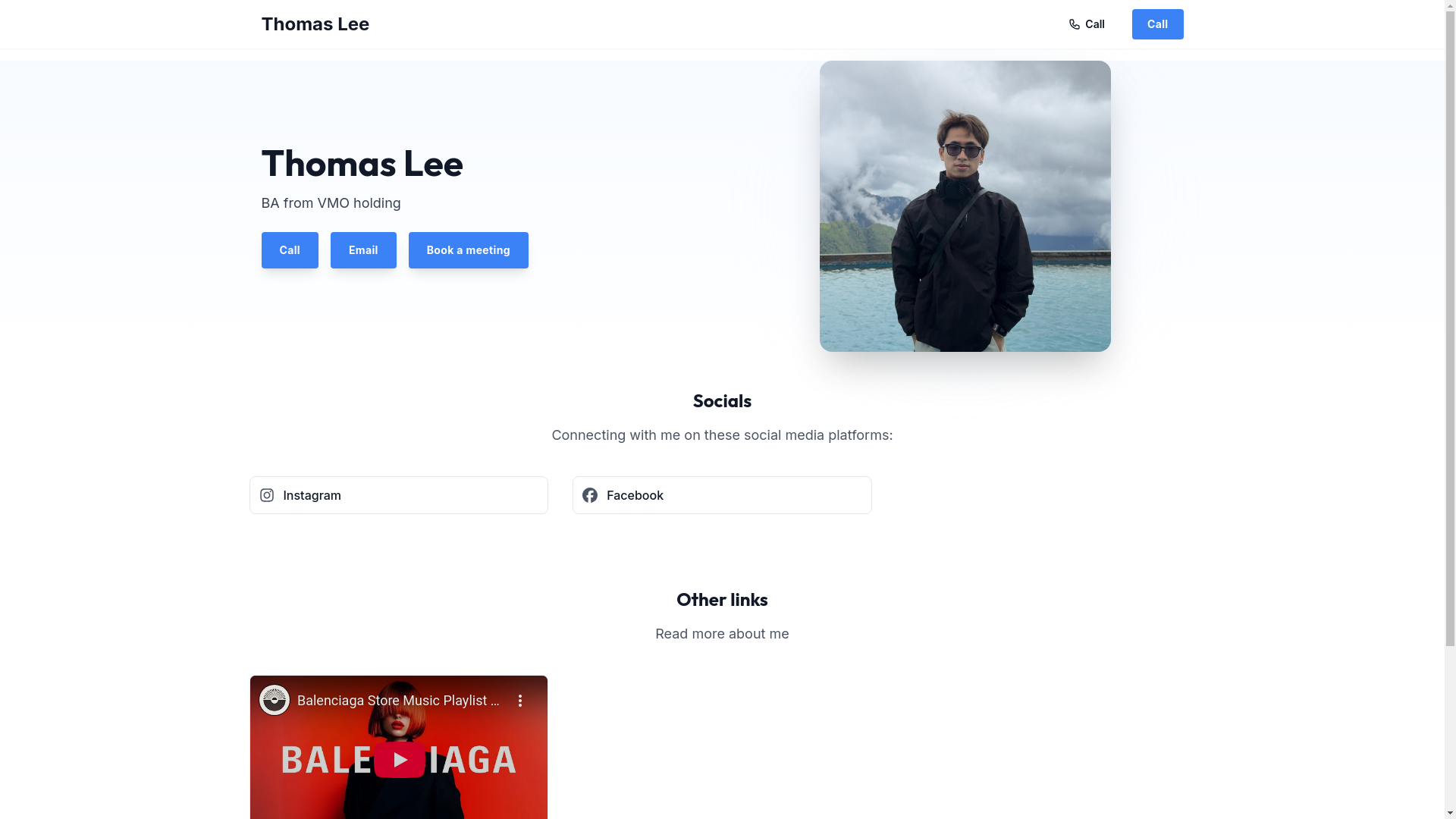 website screenshot of https://thomaslee.bio/