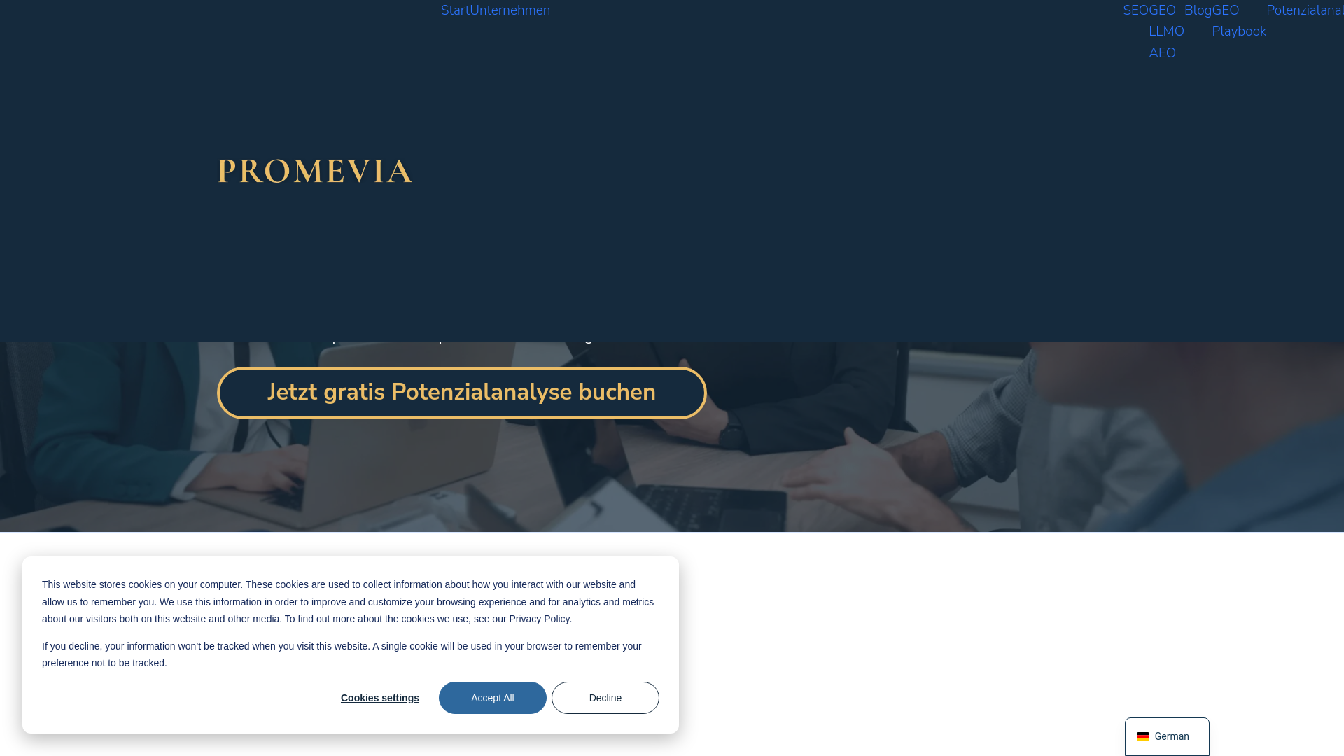 website screenshot of https://getpromevia.com/