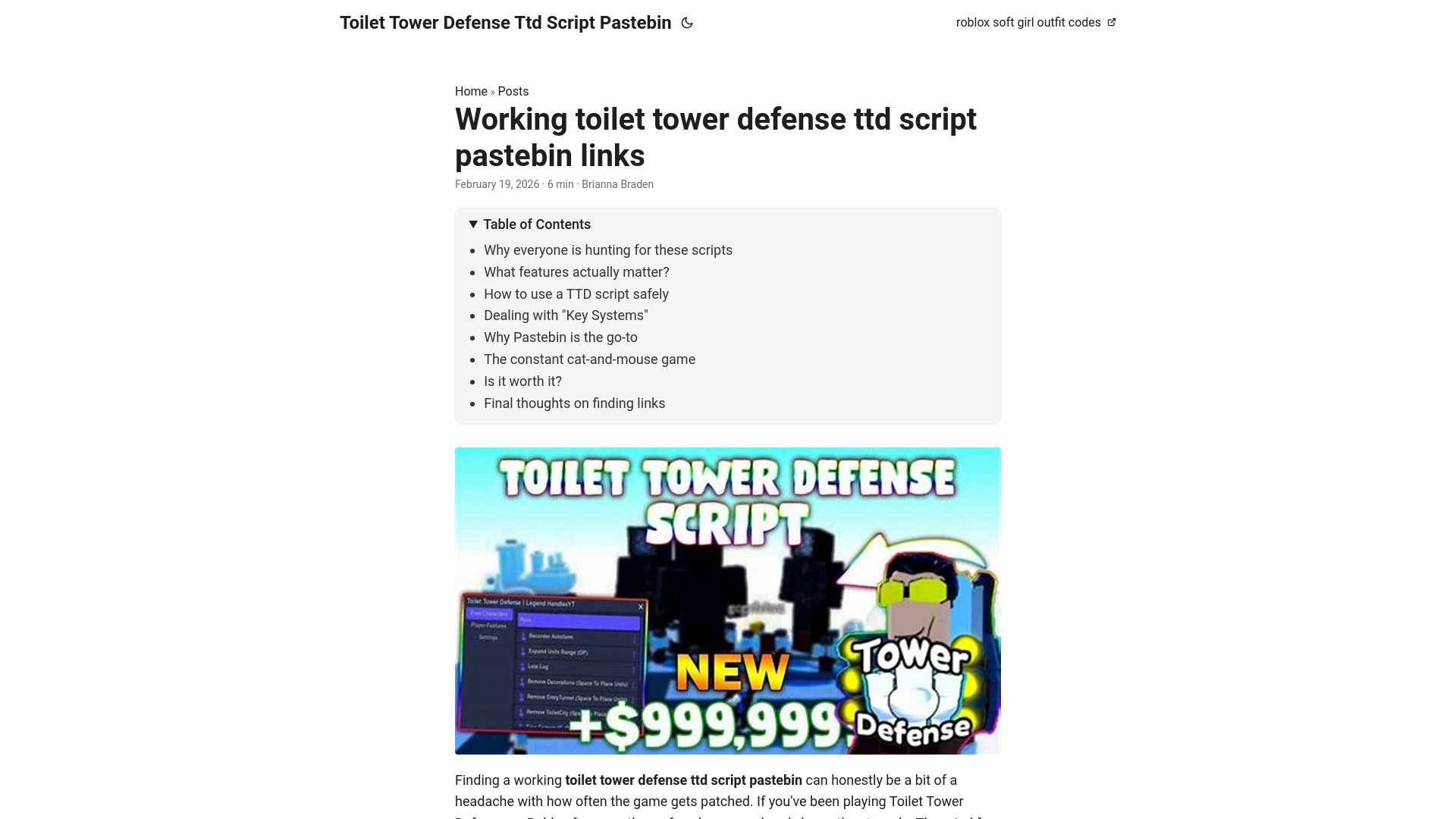 website screenshot of https://toilet-tower-defense-ttd-script-pastebin.pages.dev/