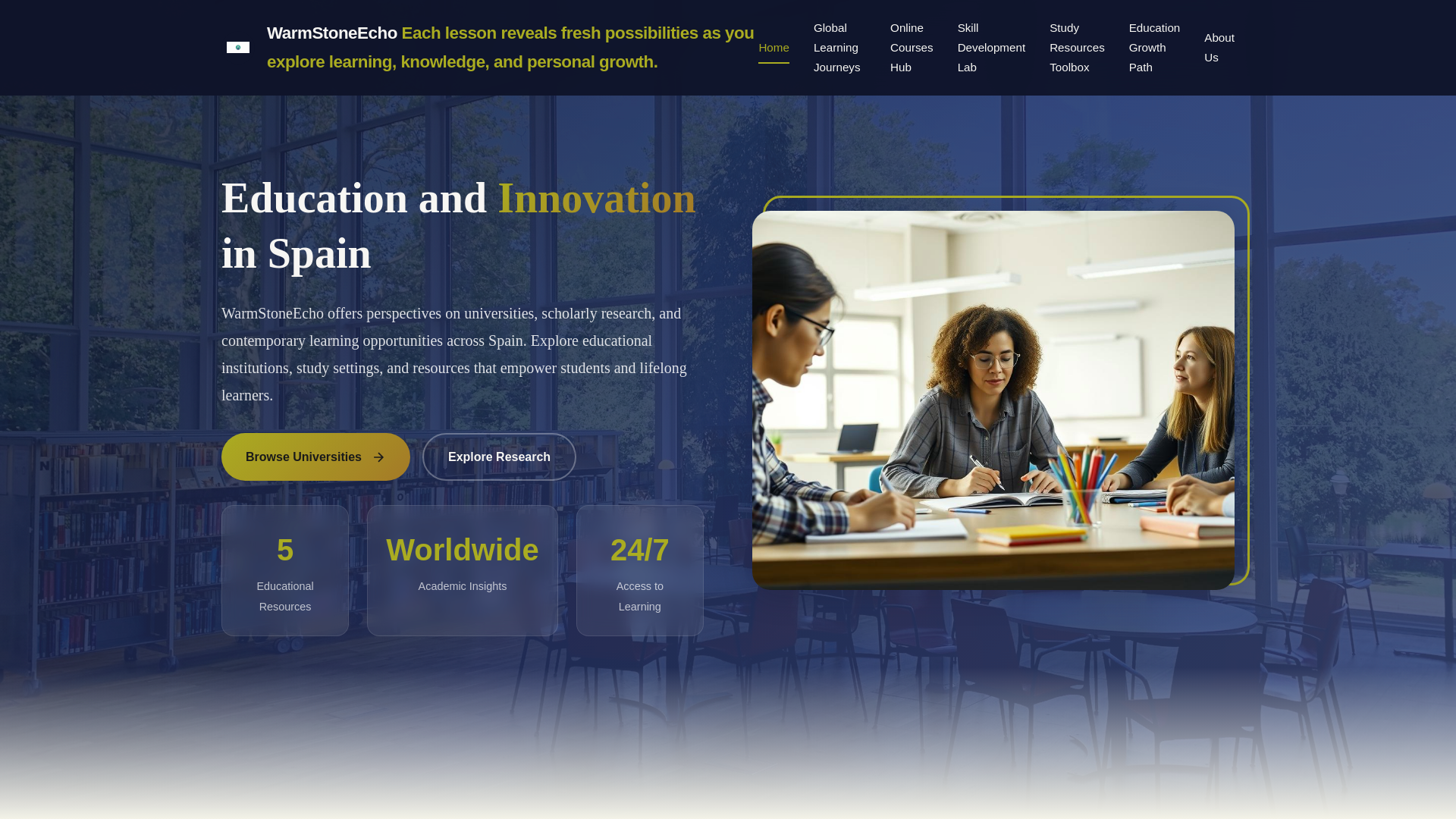 website screenshot of https://warmstoneecho.digital