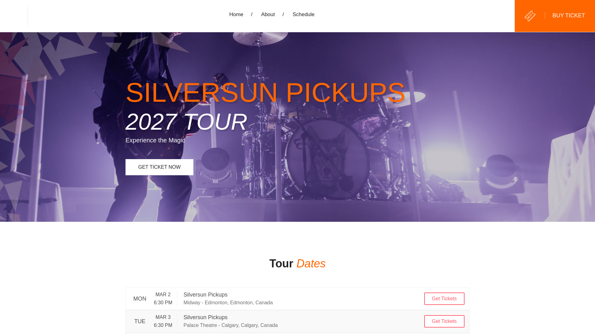 website screenshot of https://silversunpickupstour2027.us/
