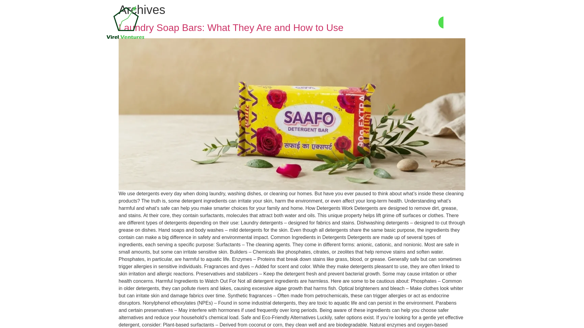 website screenshot of https://virelventures.com