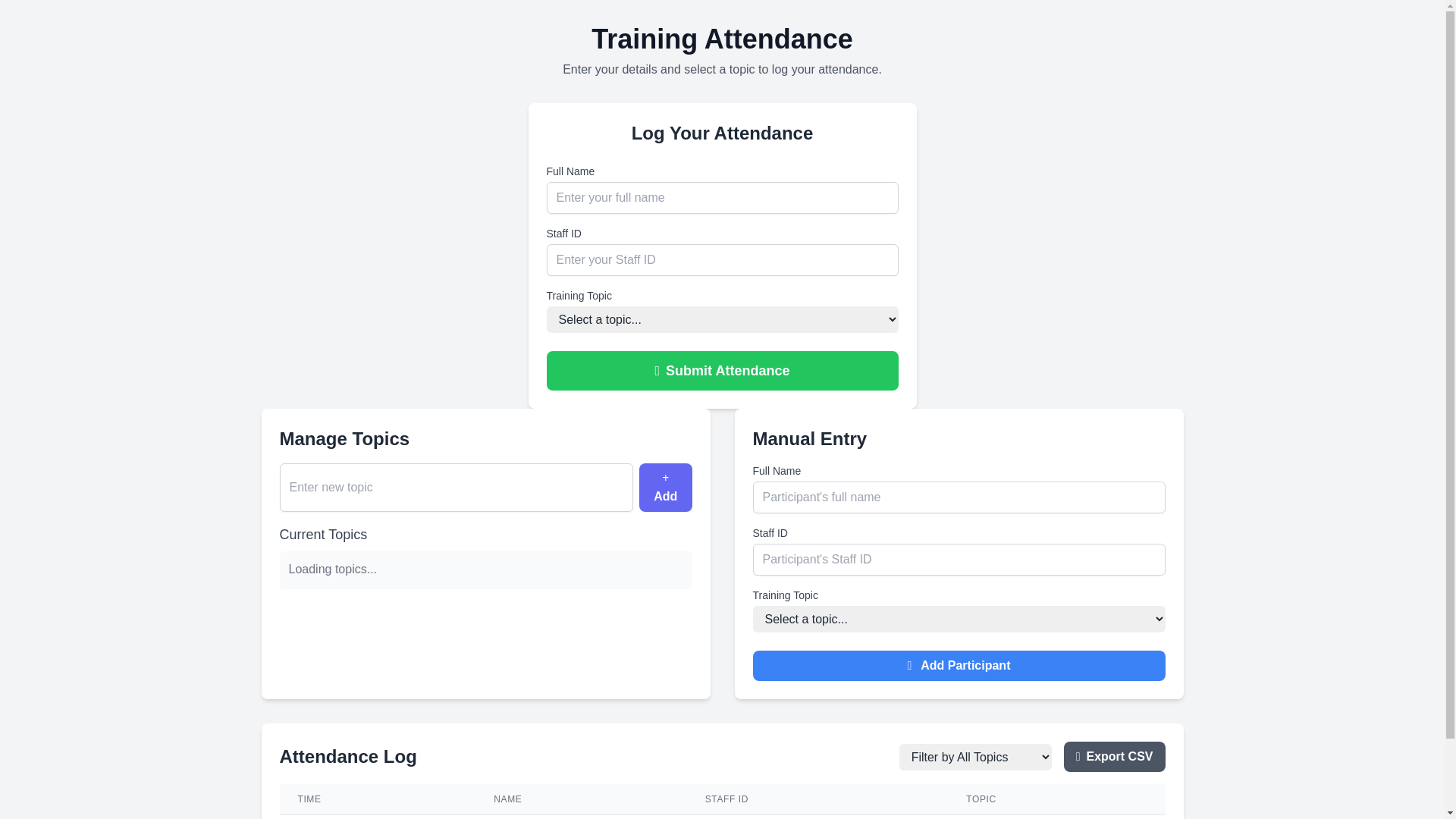 website screenshot of https://dntattendance.pages.dev/