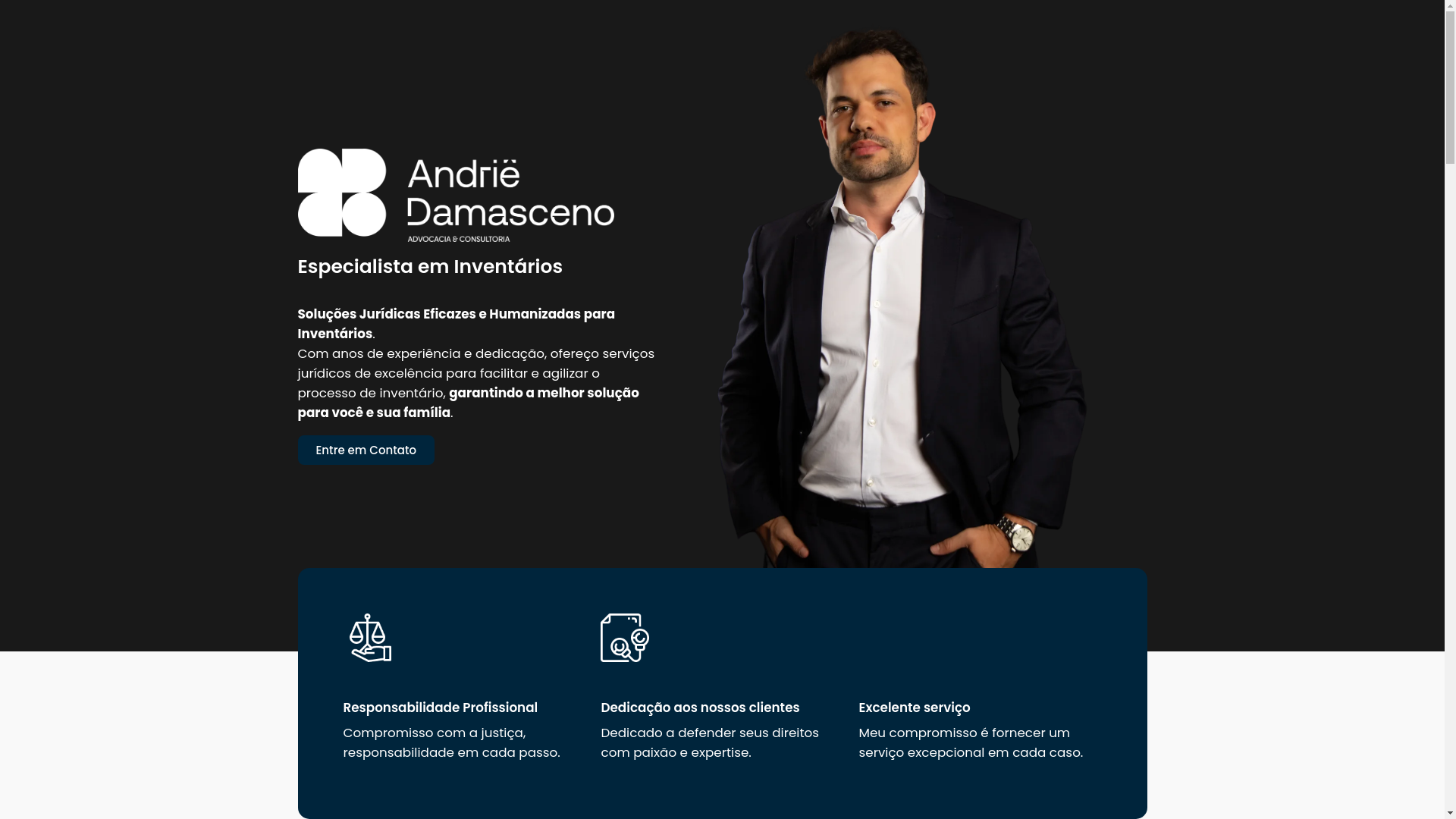 website screenshot of https://andriedamasceno.com.br/