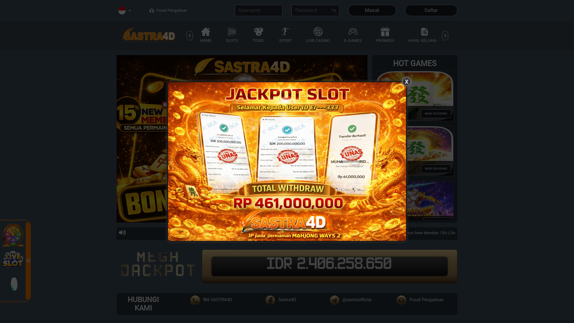 website screenshot of https://pawangsastra.mom