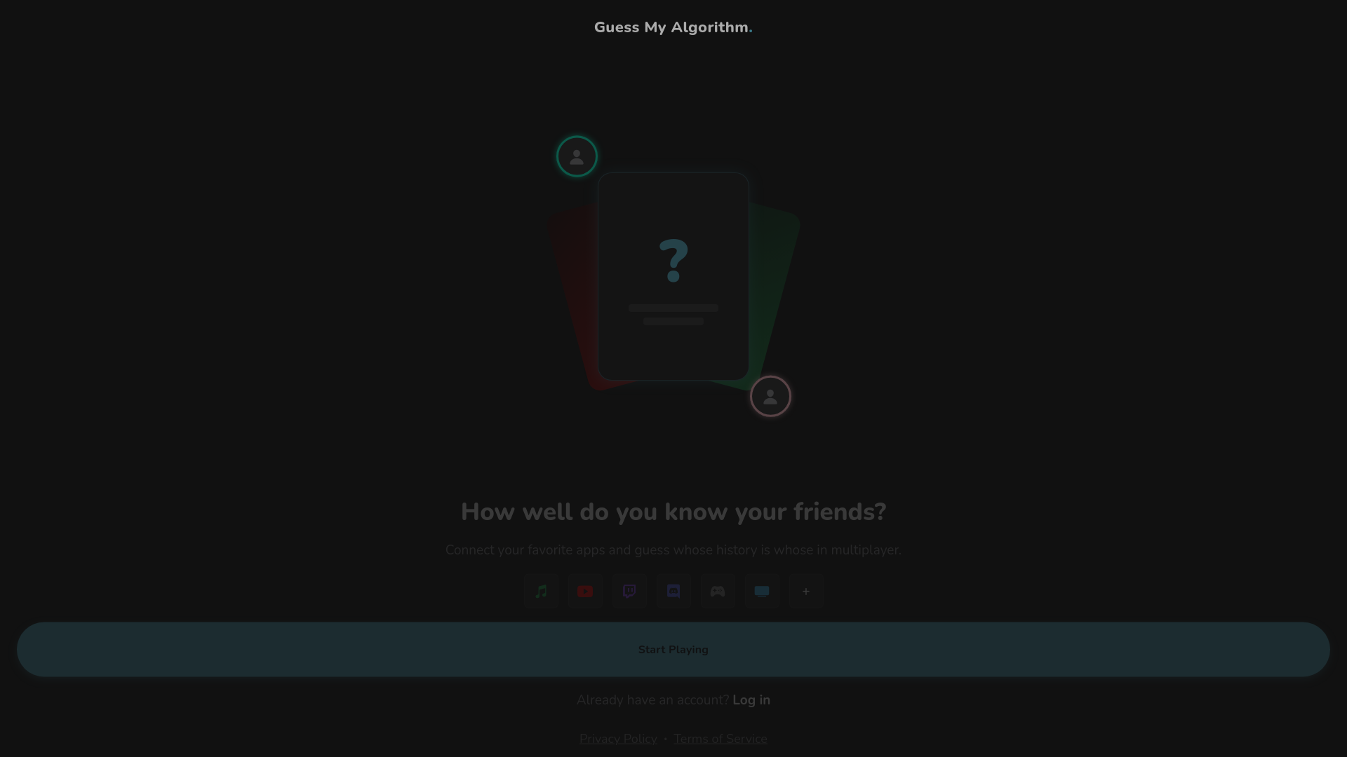 website screenshot of https://guessmyalgorithm.com/