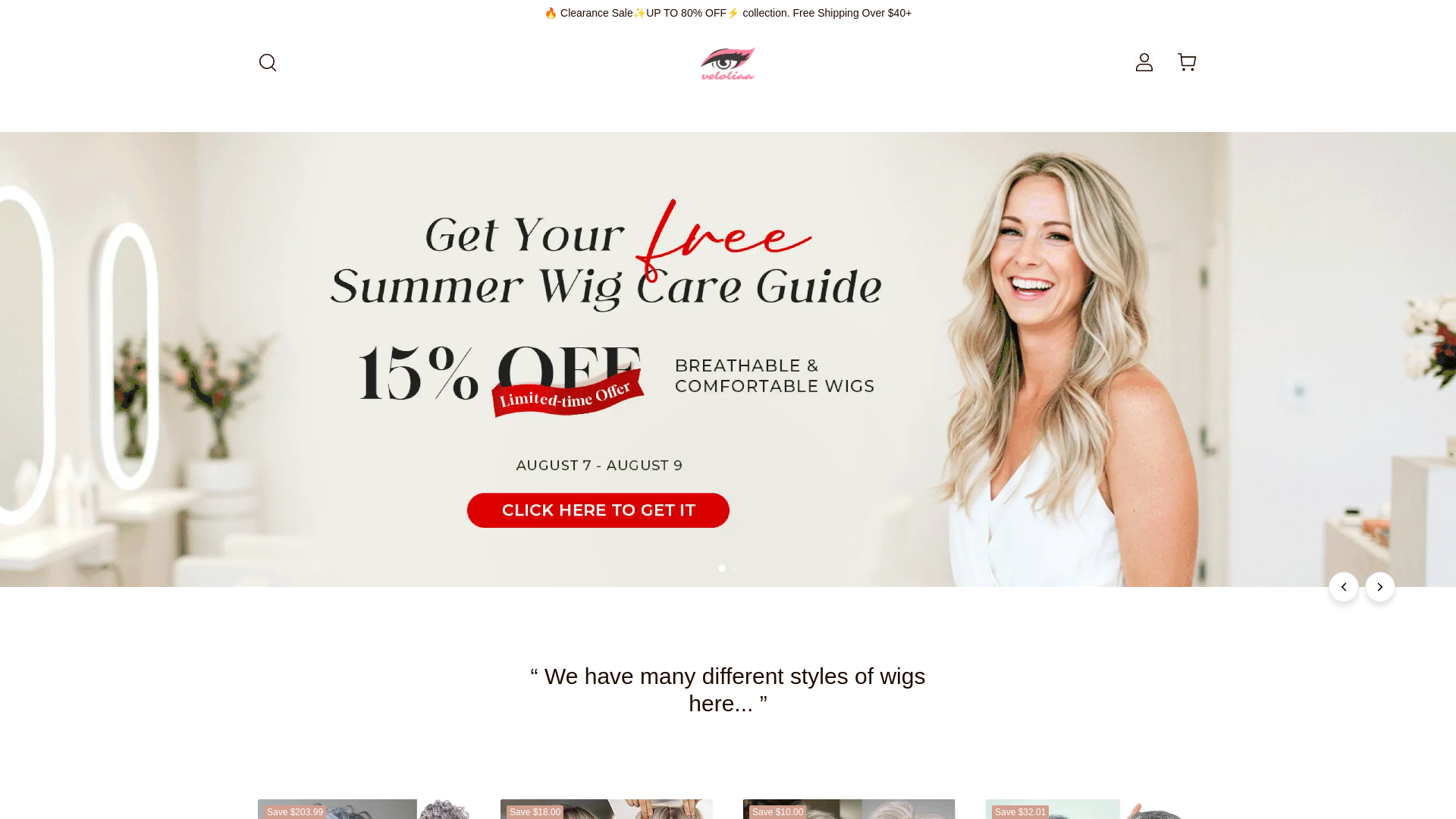 website screenshot of https://veloliaa.com/