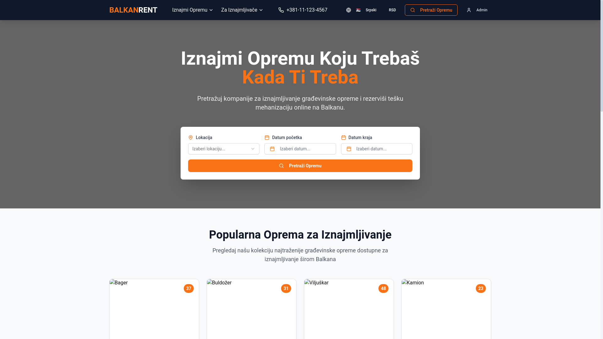 website screenshot of https://opremanajam.com/