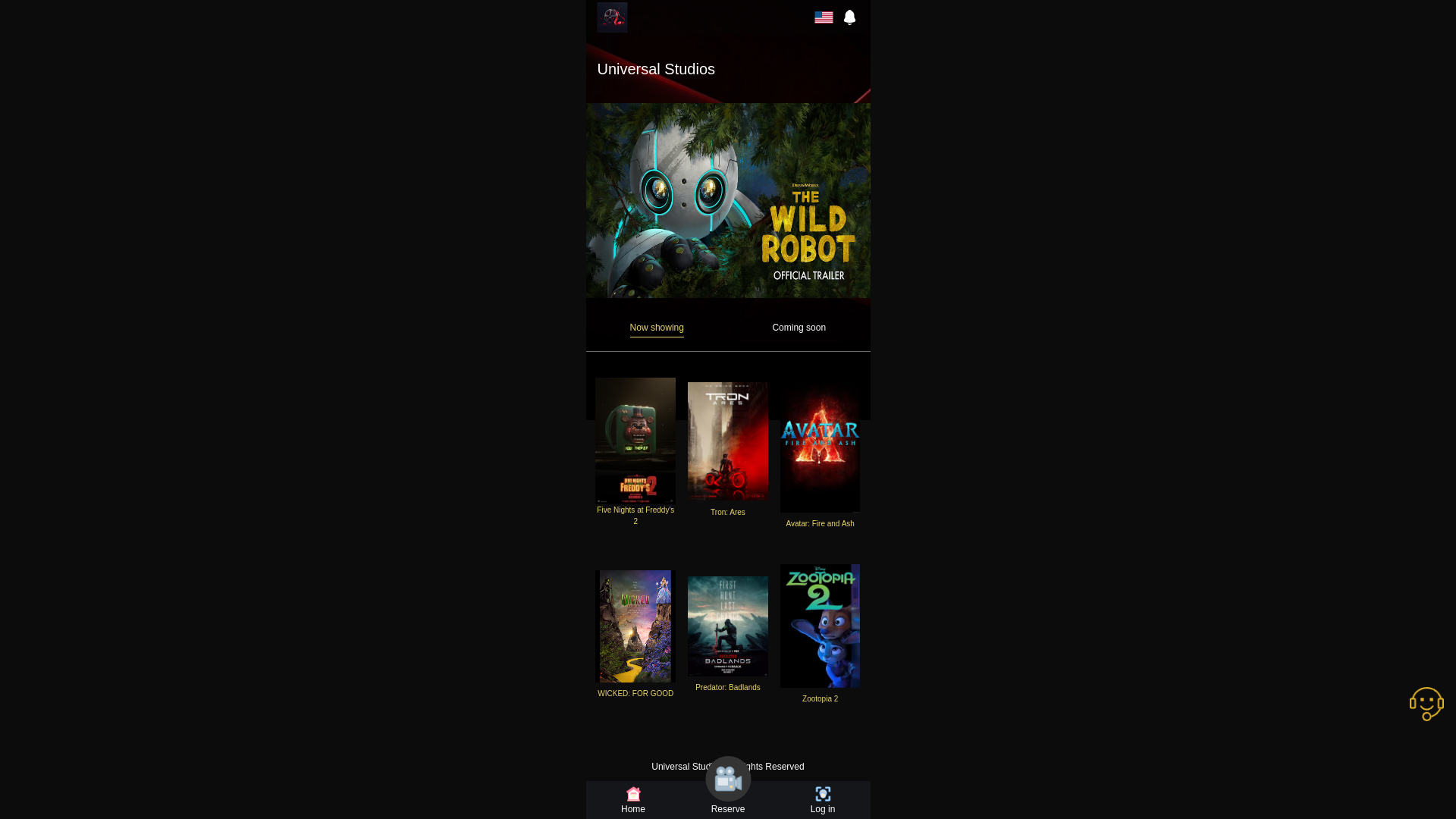 website screenshot of https://universa1studios.vip/