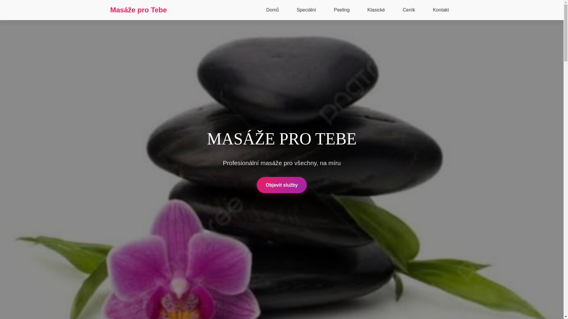 website screenshot of https://masaze-staging.pages.dev/