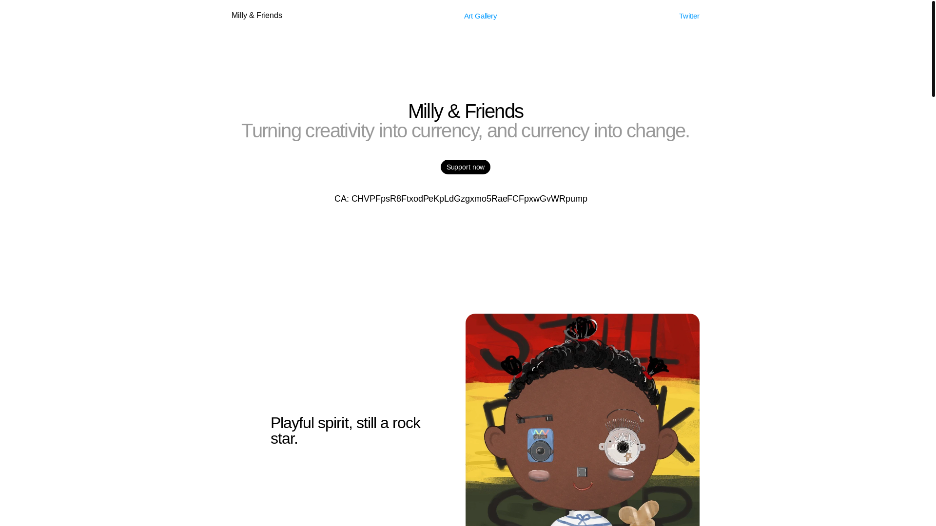 website screenshot of https://millyandfriends.site/