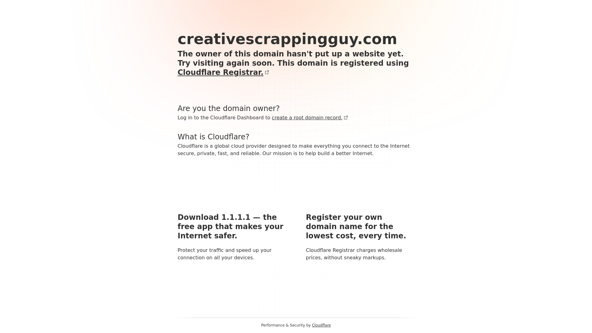 website screenshot of https://creativescrappingguy.com/