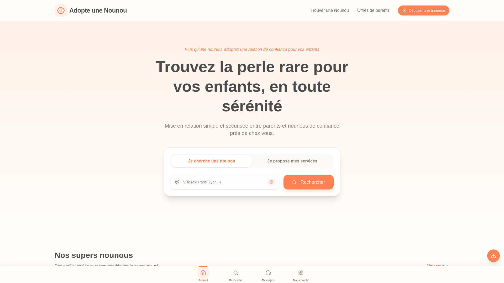 website screenshot of https://adoptenounou.com/