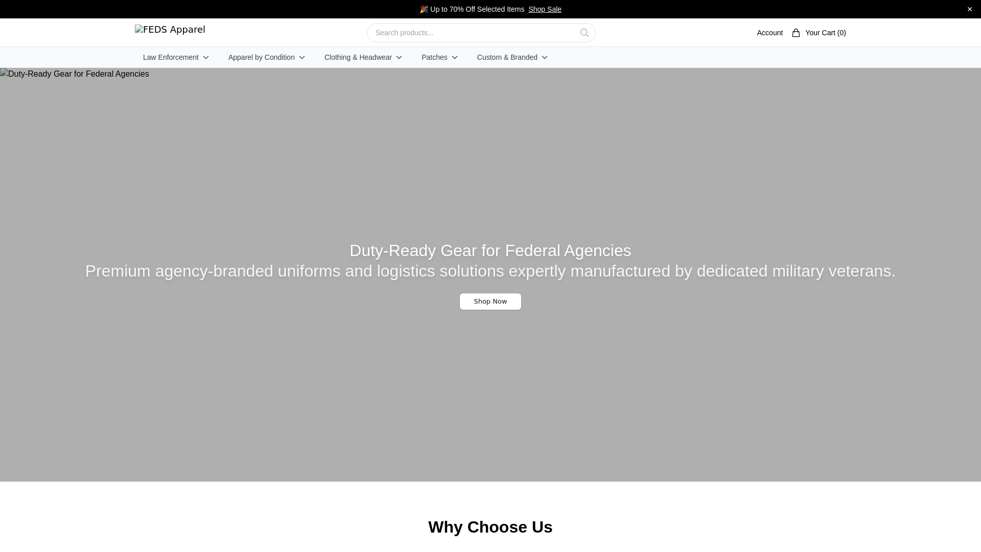 website screenshot of https://fedsapparelstudio.shop/