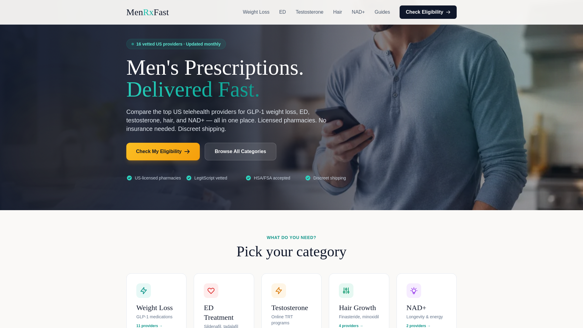 website screenshot of https://fastmenrx.com/