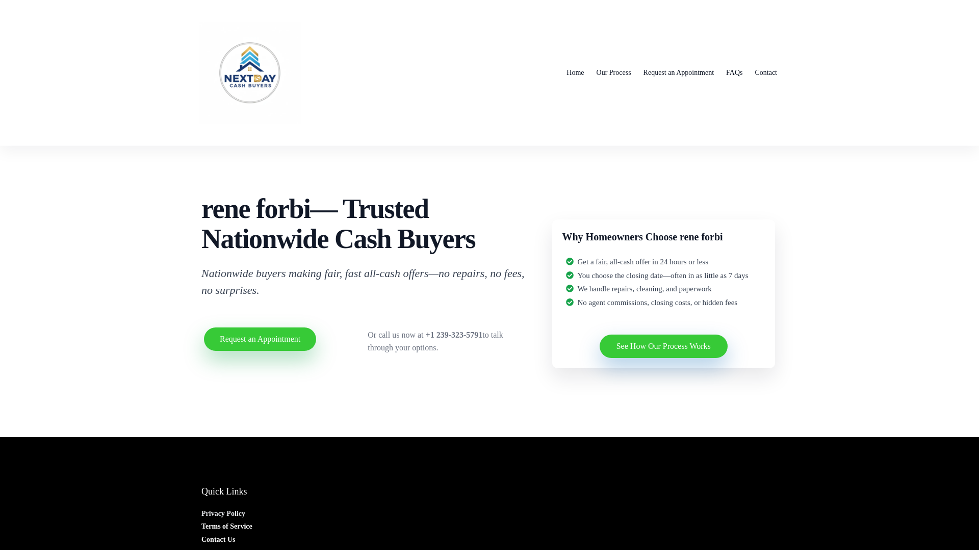 website screenshot of https://nextdaycashbuyers.work/