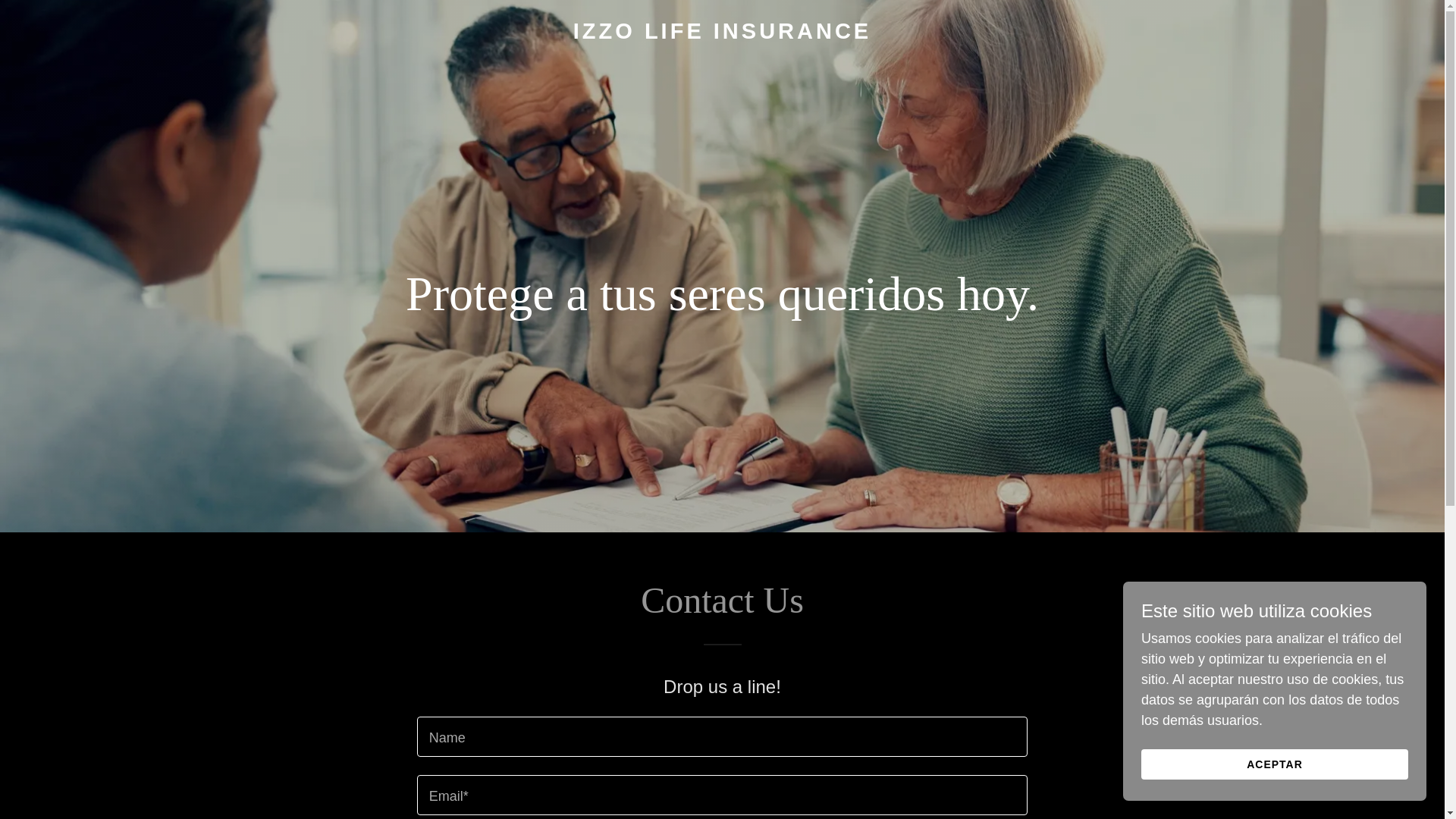 website screenshot of https://izzolifeinsurance.net/