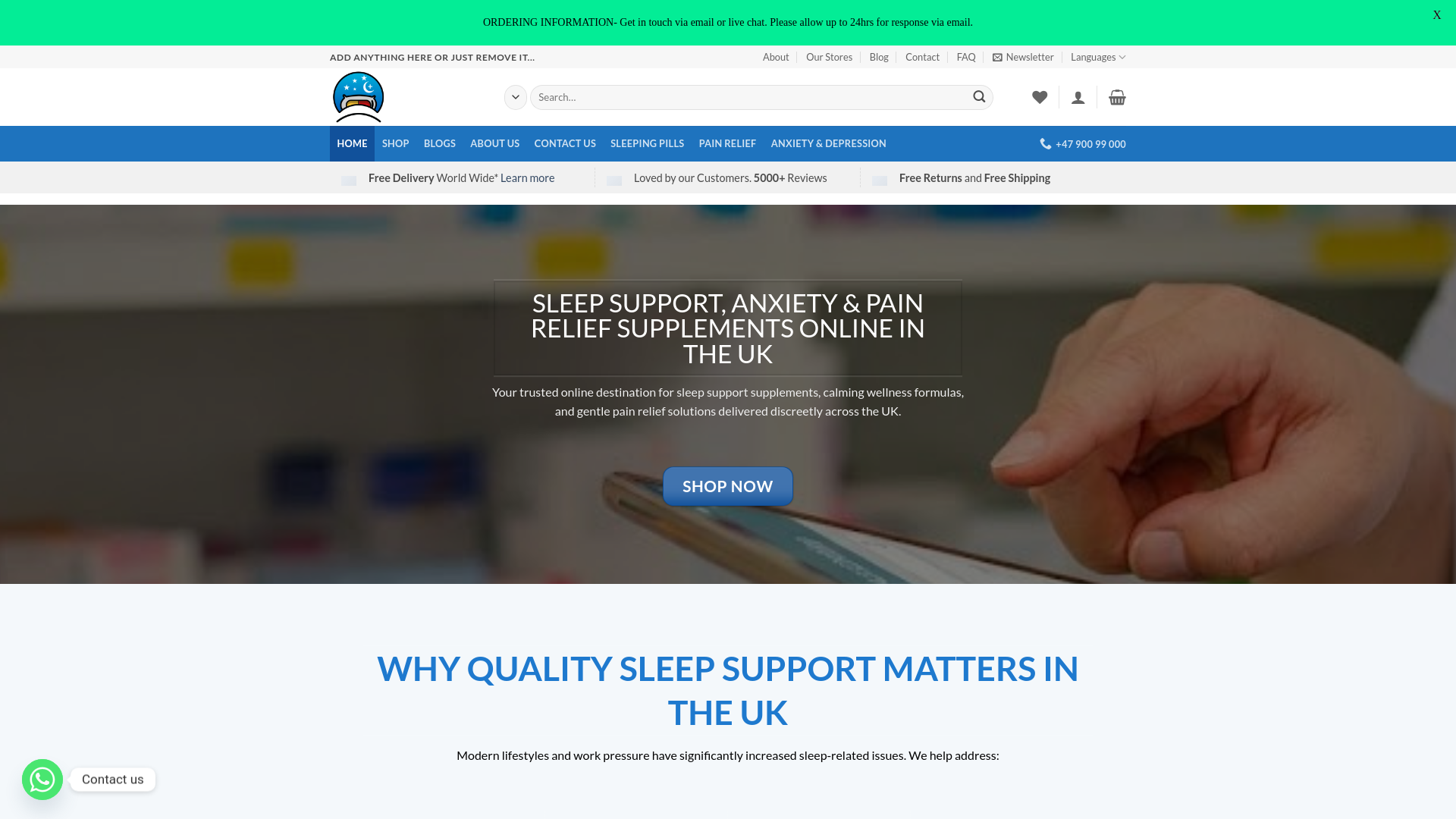 website screenshot of https://safesleepuk.com