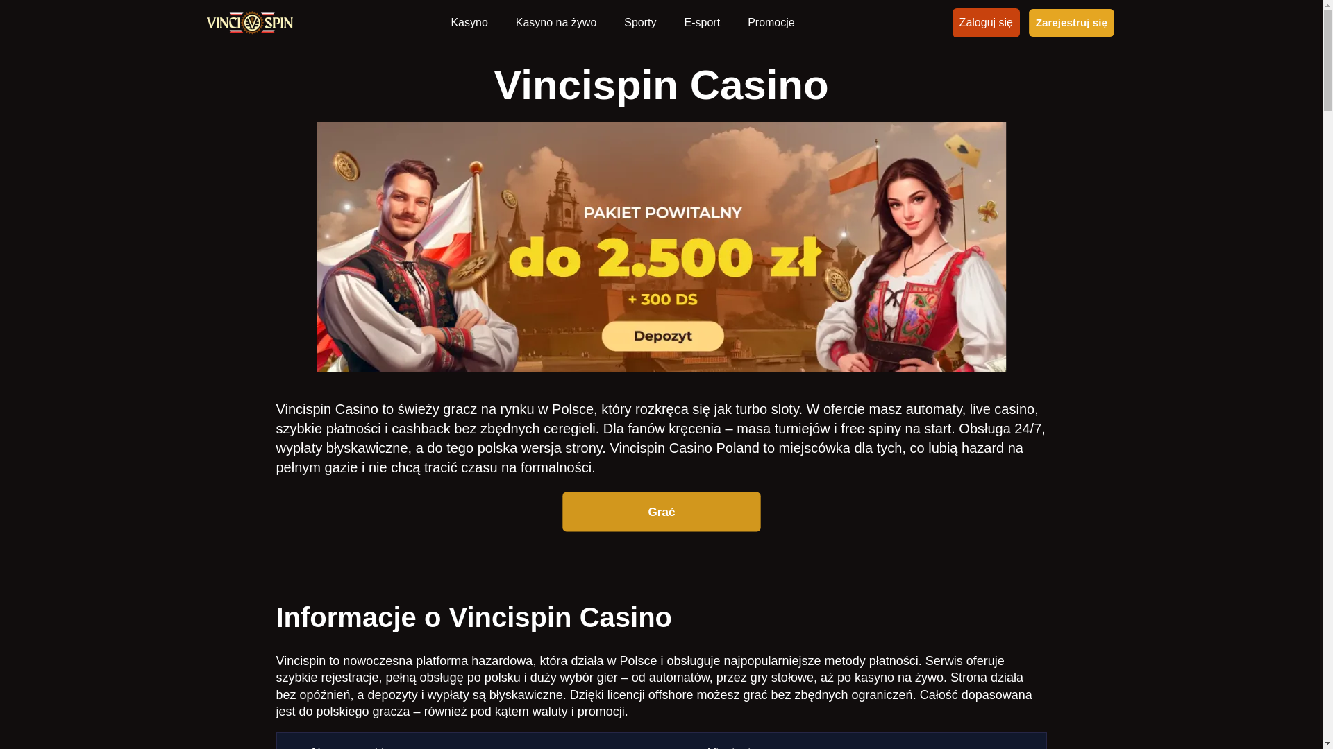 website screenshot of https://vincispincasino-com-pl-8281.pages.dev/