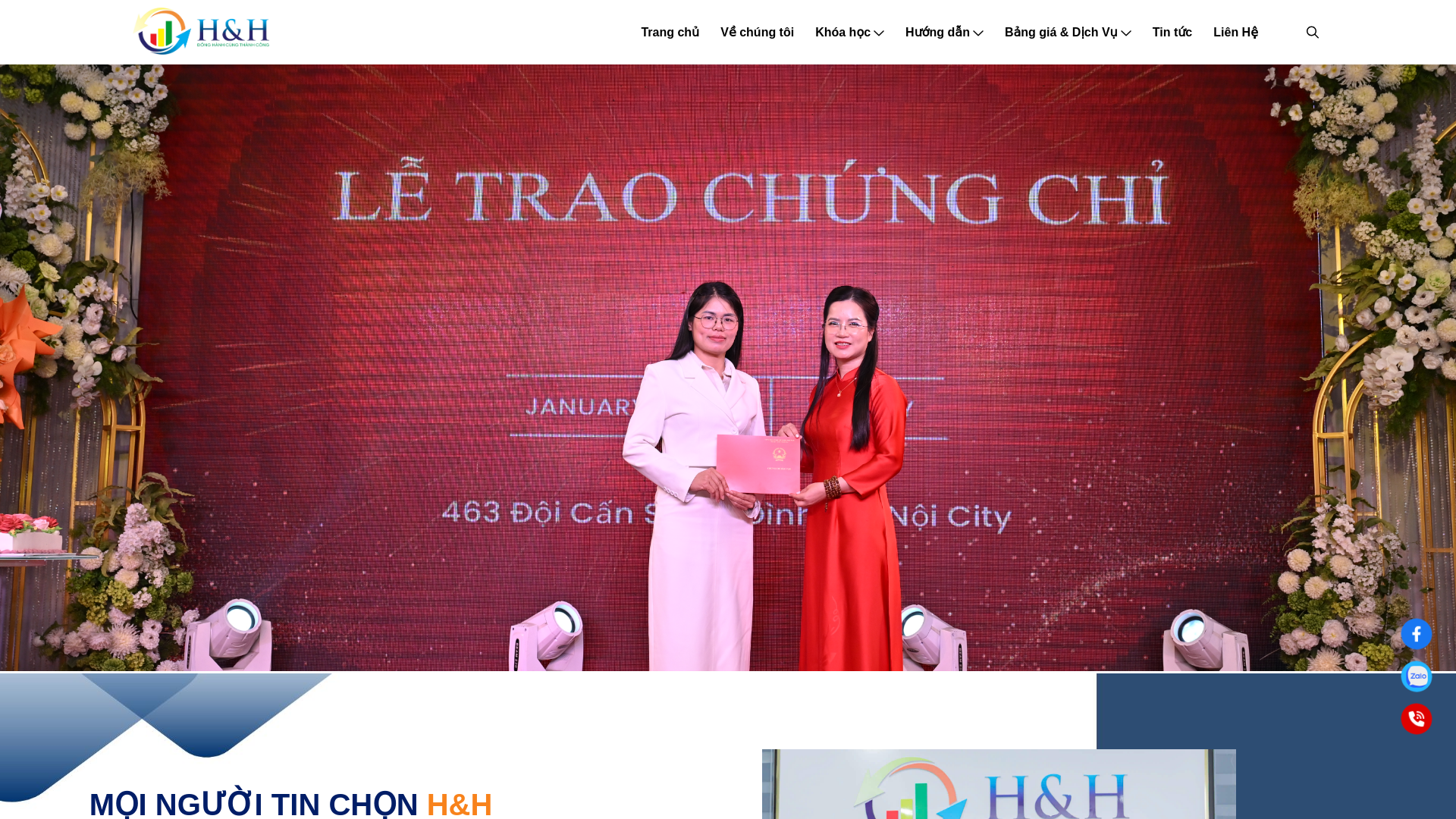 website screenshot of https://daotaoketoanhh.edu.vn