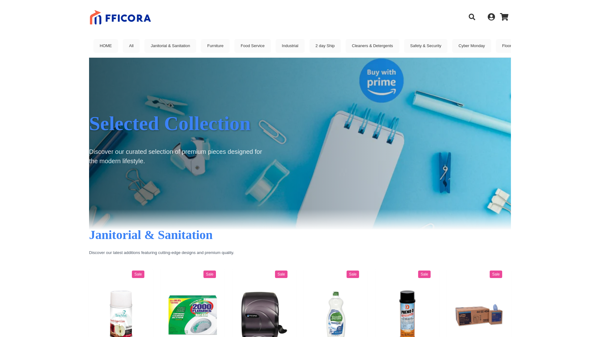 website screenshot of https://officoracollection.com/