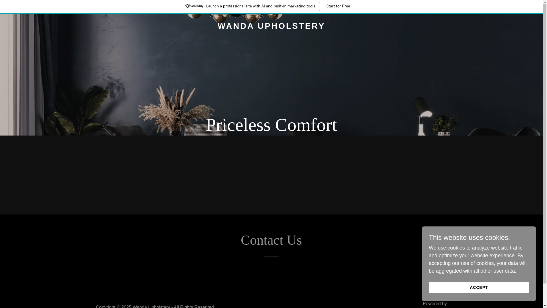 website screenshot of https://wandaupholstery.co.za/