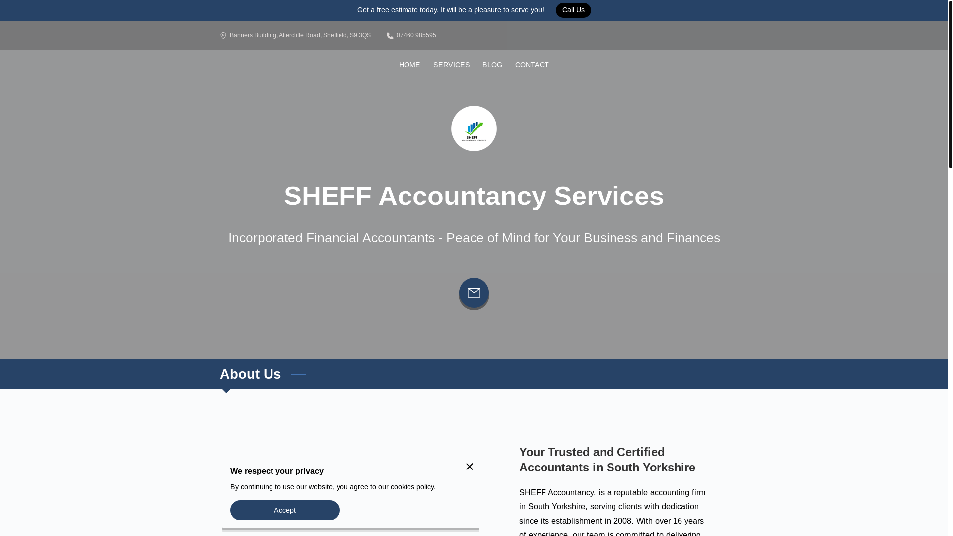 website screenshot of https://sheffaccountancy.co.uk/