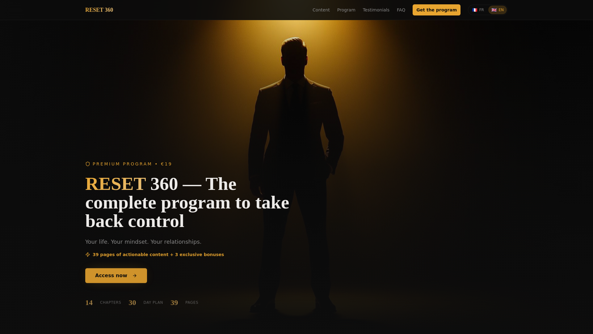 website screenshot of https://resethomme360.com