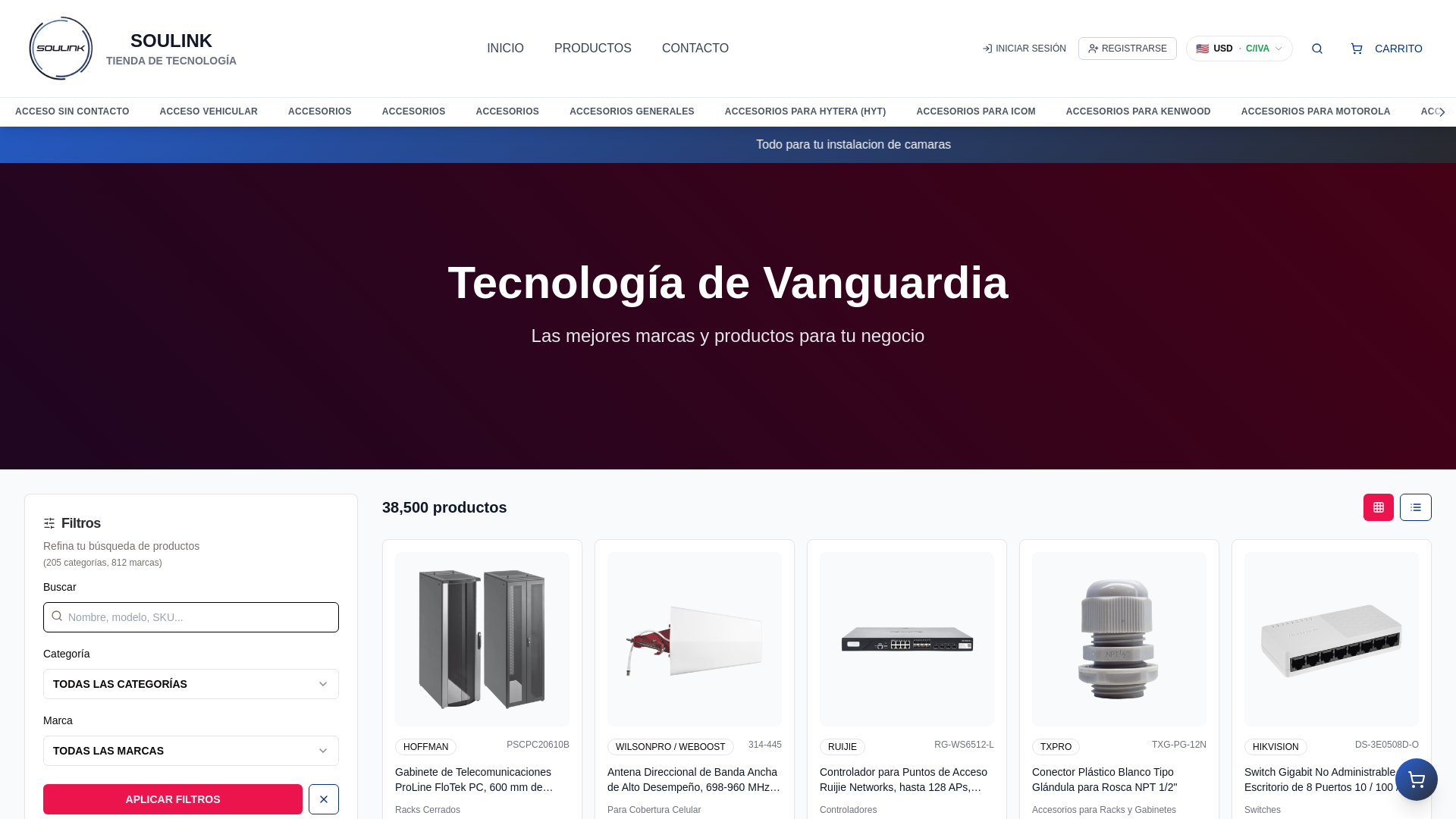 website screenshot of https://tiendasoulink.com/