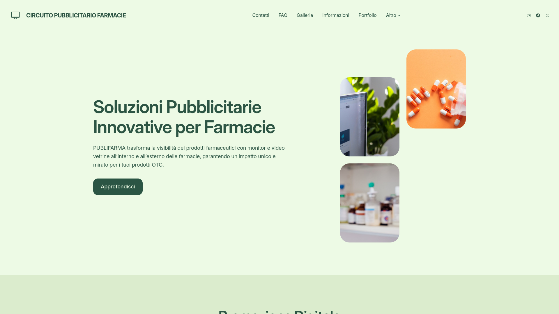 website screenshot of https://pubblifarma.com/