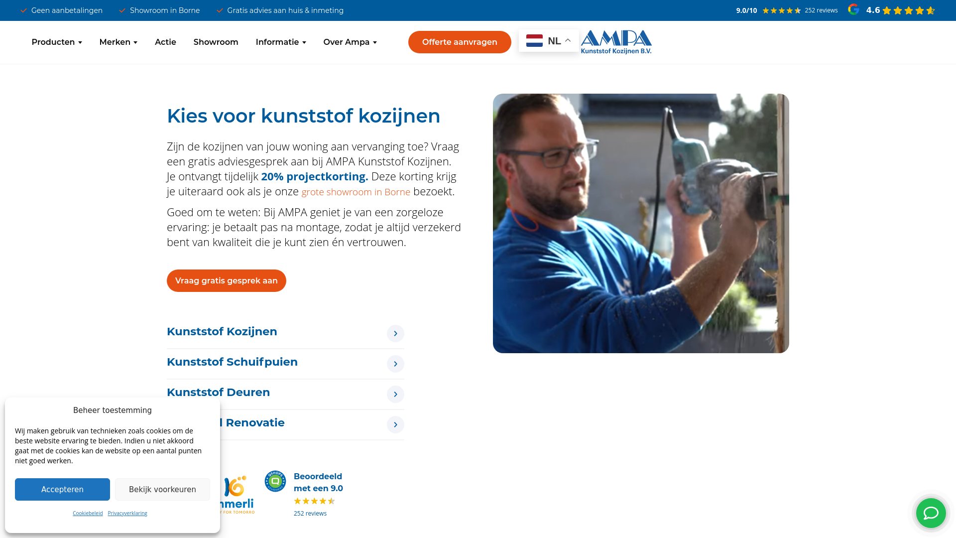 website screenshot of https://stagingampa.nl/