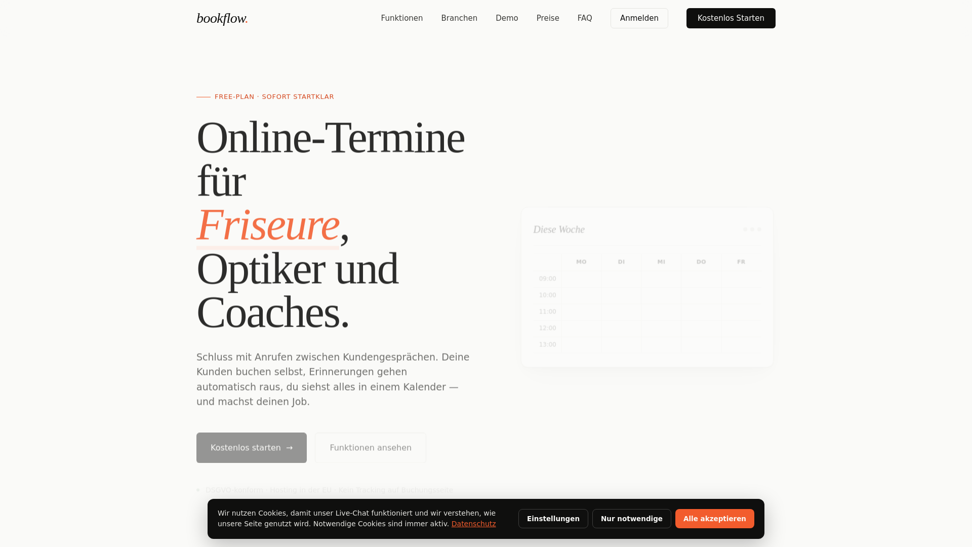 website screenshot of https://getbookflow.de/