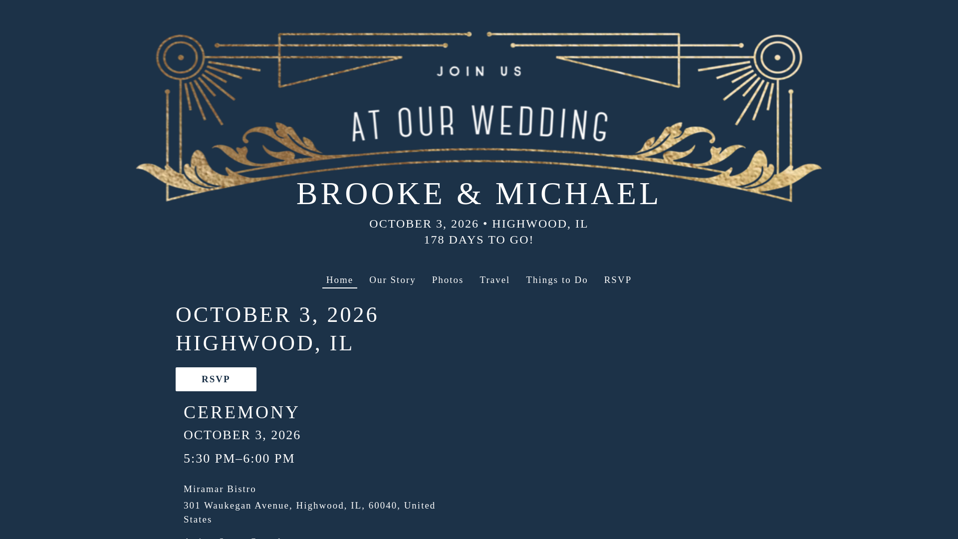 website screenshot of https://mikeandbrooke.wedding/