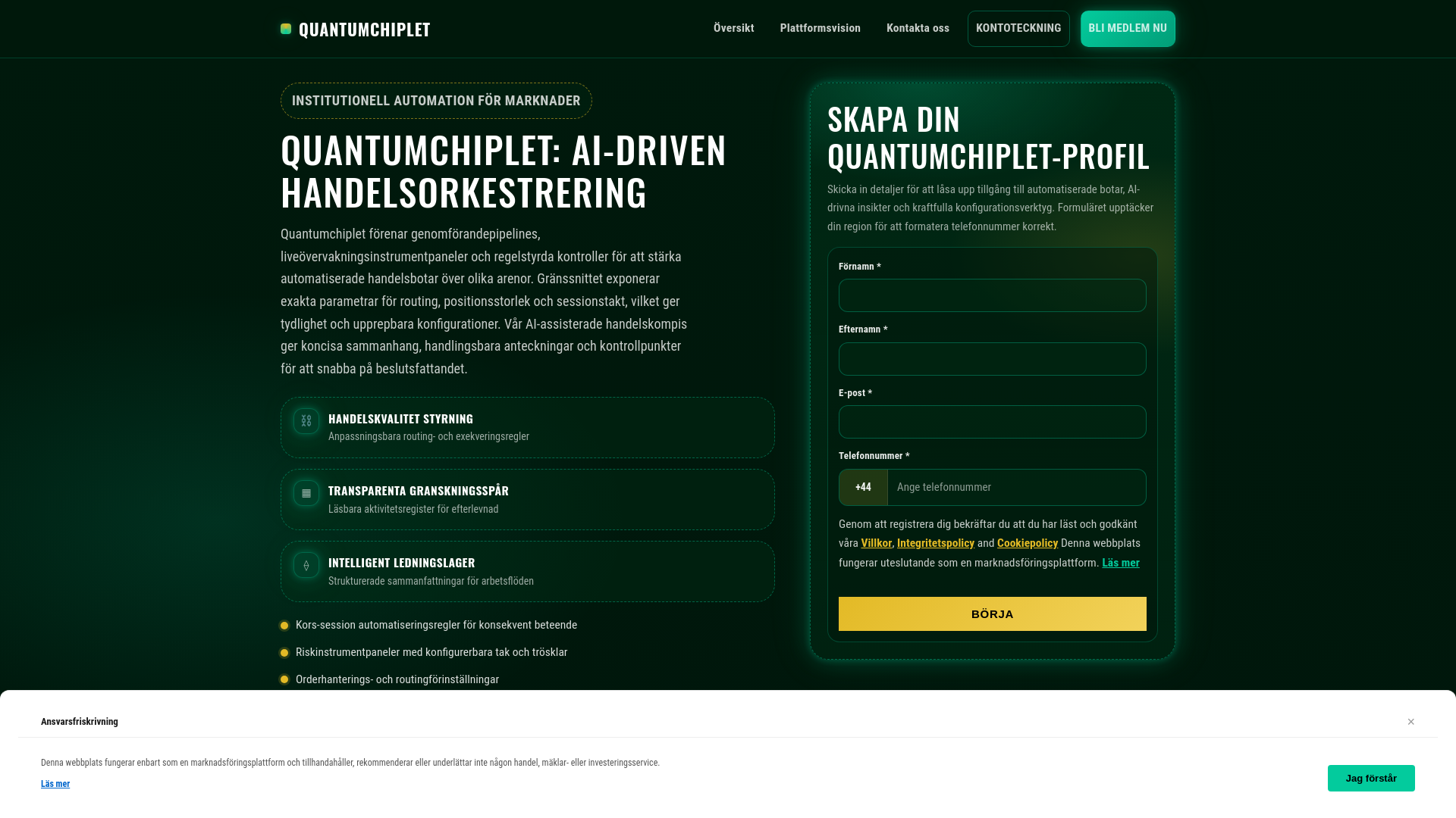website screenshot of https://quantumchiplet.digital