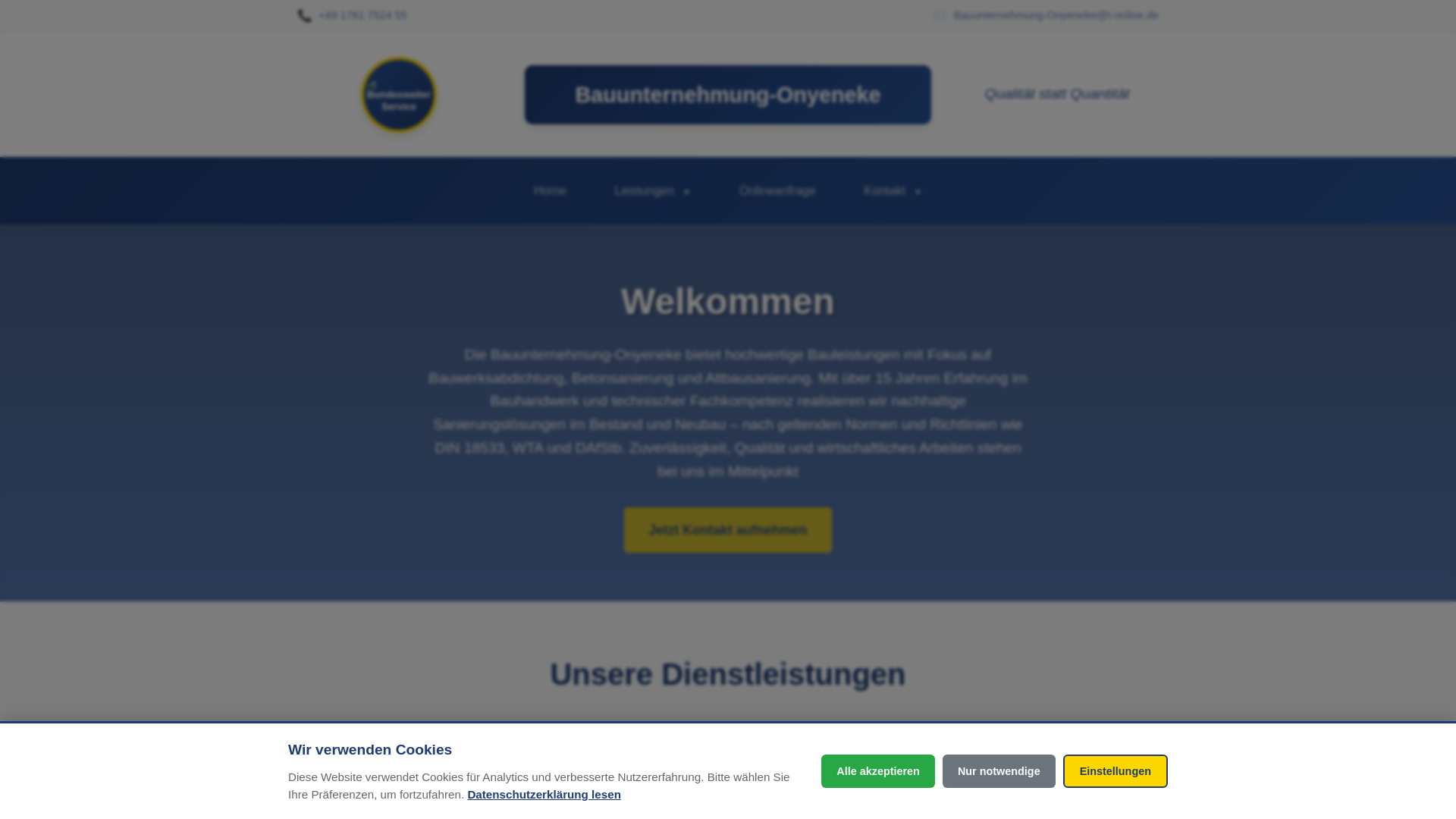 website screenshot of https://bauunternehmung-onyeneke.de/