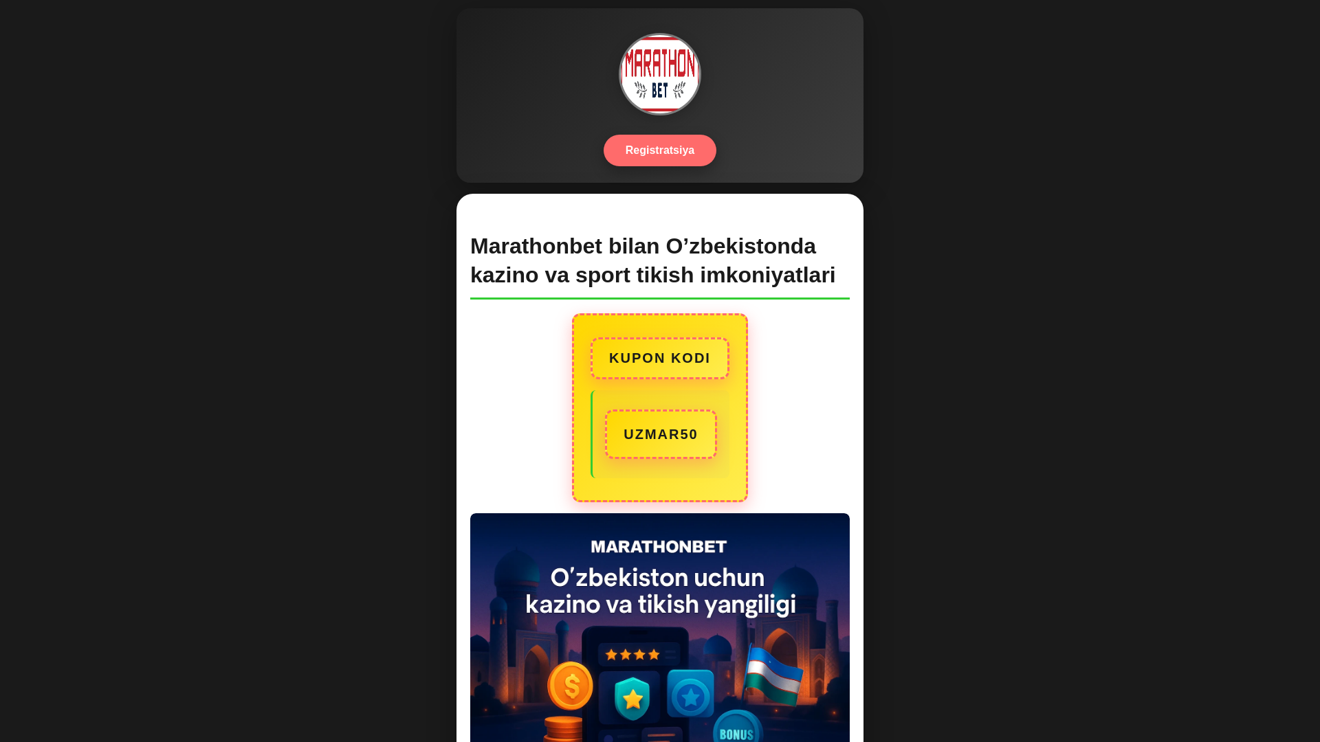 website screenshot of https://marathonbet-uz.top/