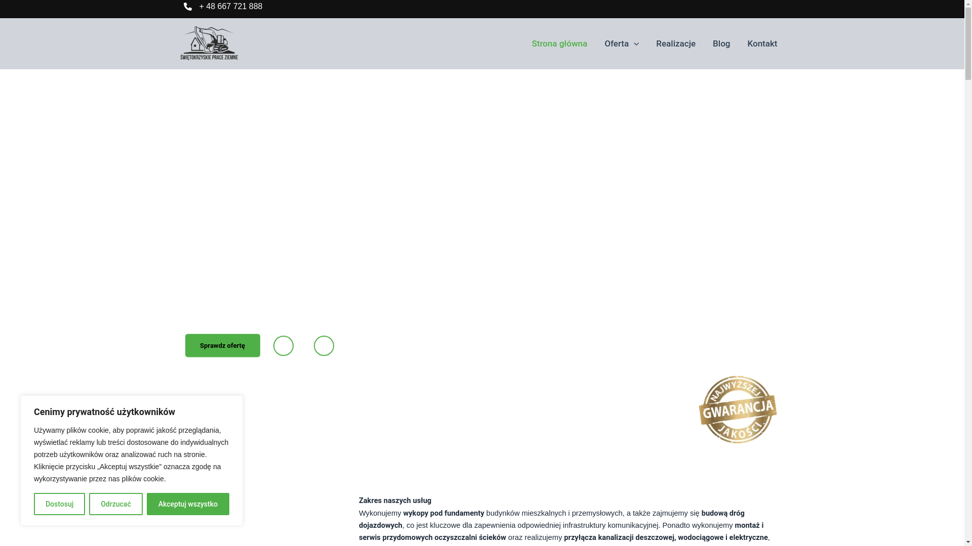 website screenshot of https://praceziemnekielce.pl/