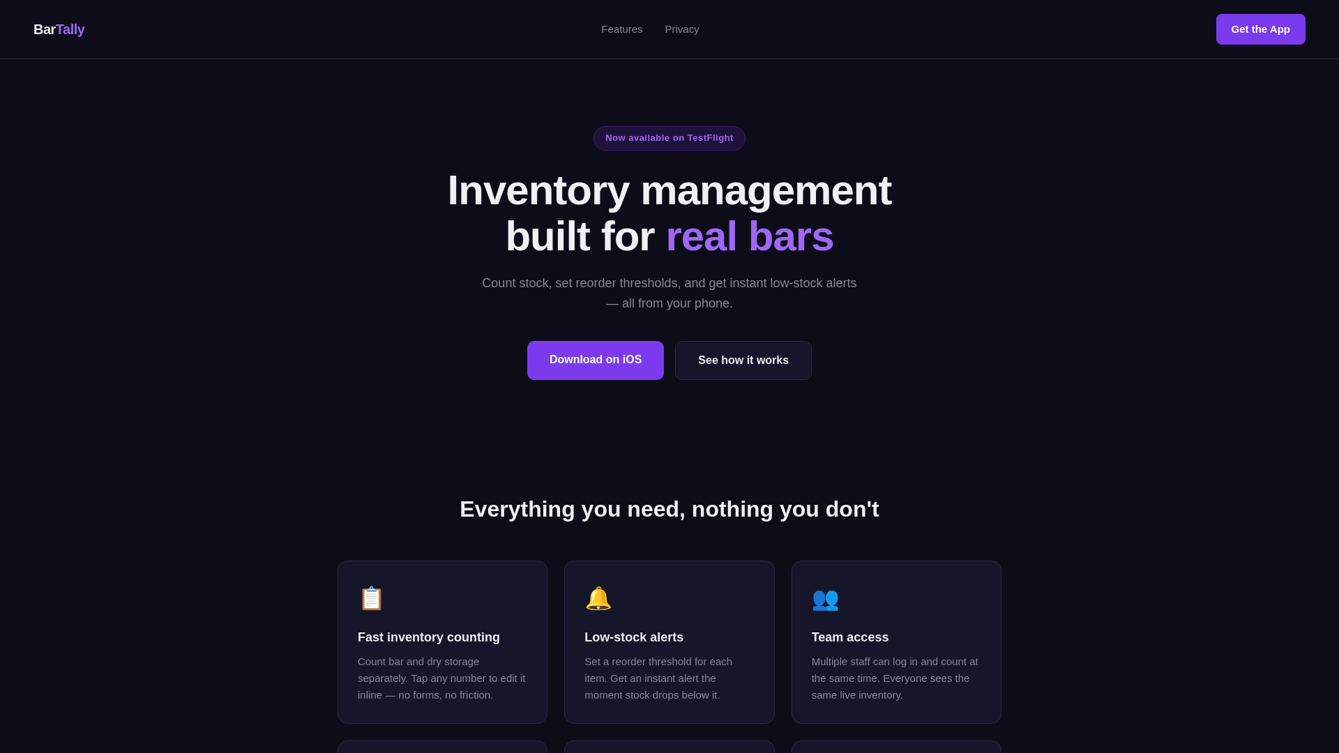 website screenshot of https://bar-tally-com.pages.dev/