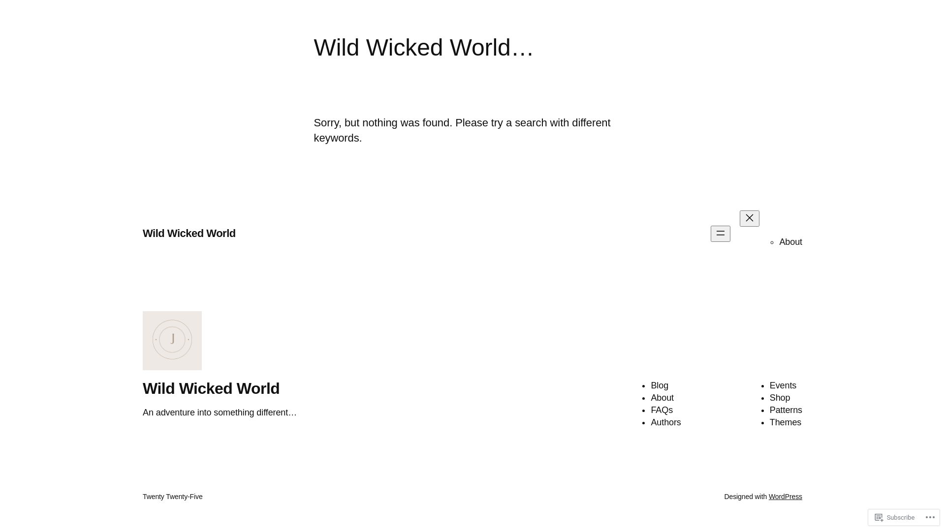 website screenshot of https://wildwickedworld.com/