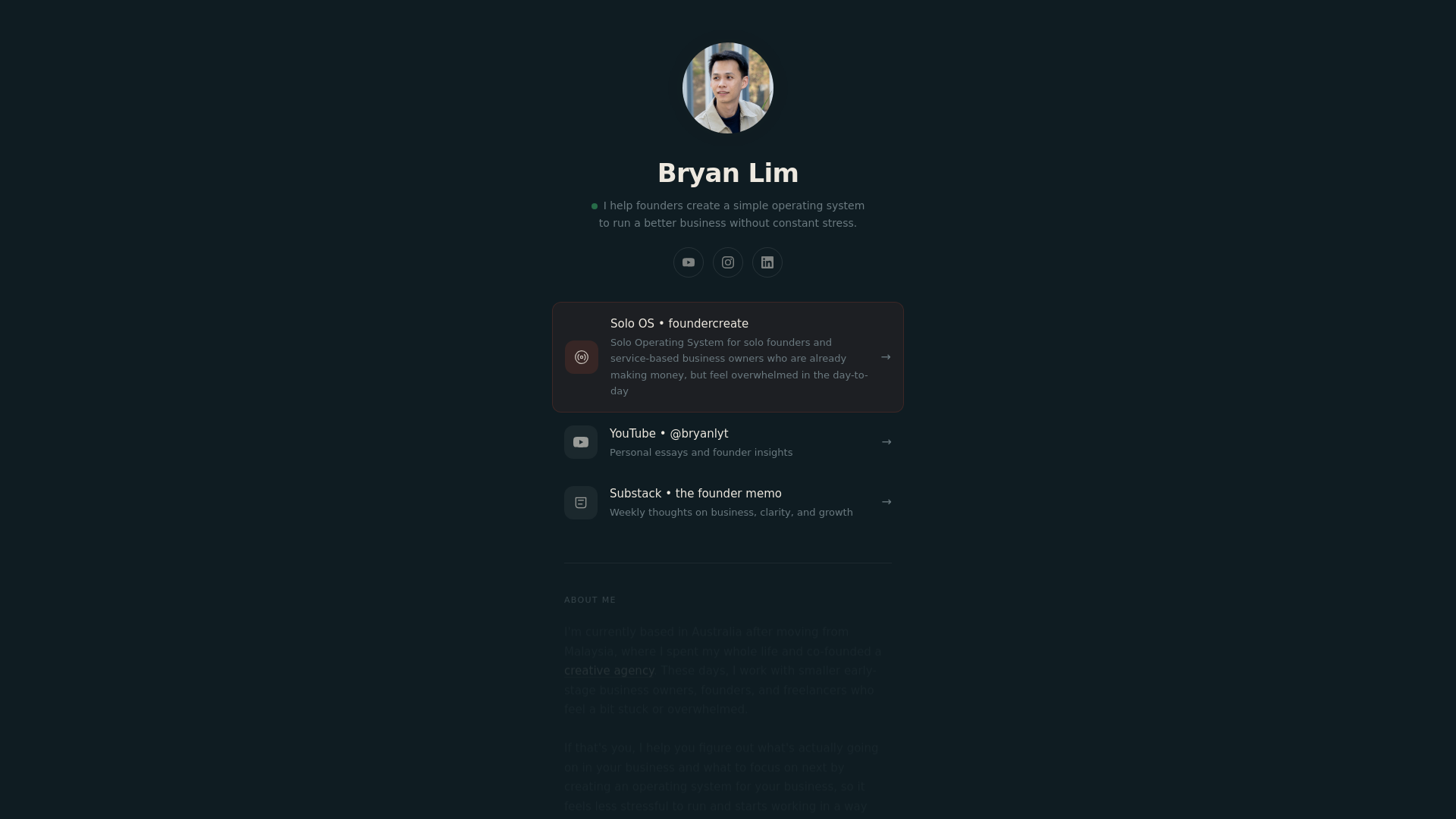 website screenshot of https://bryanlyt-links.pages.dev/