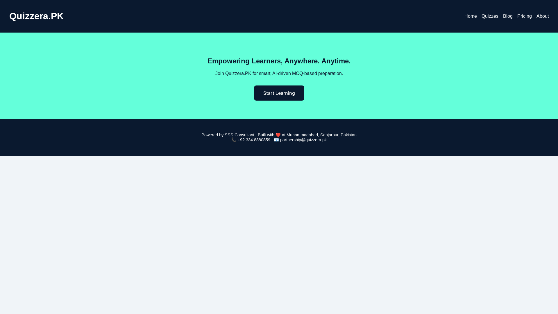website screenshot of https://quizzeraapp.pages.dev/