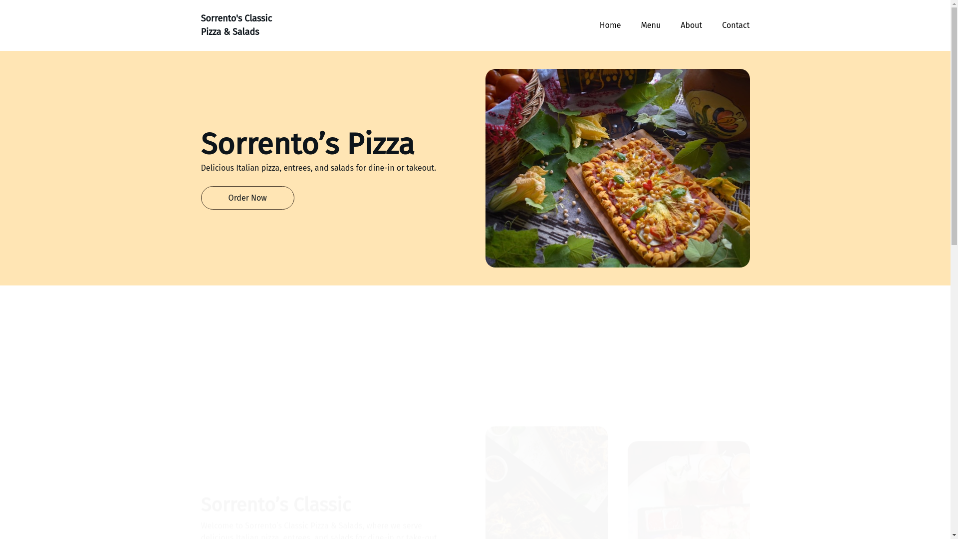 website screenshot of https://sorrentosclssicpizza.com/