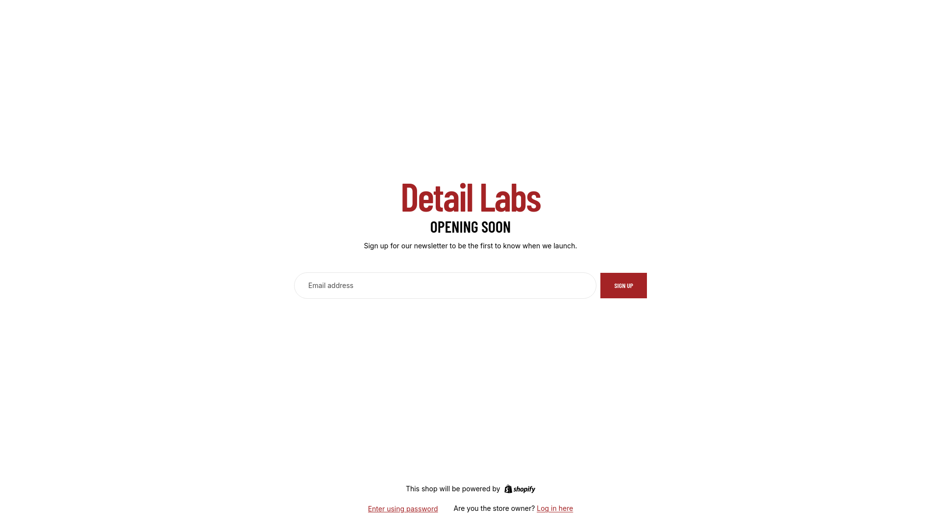 website screenshot of https://detail-labs.com/