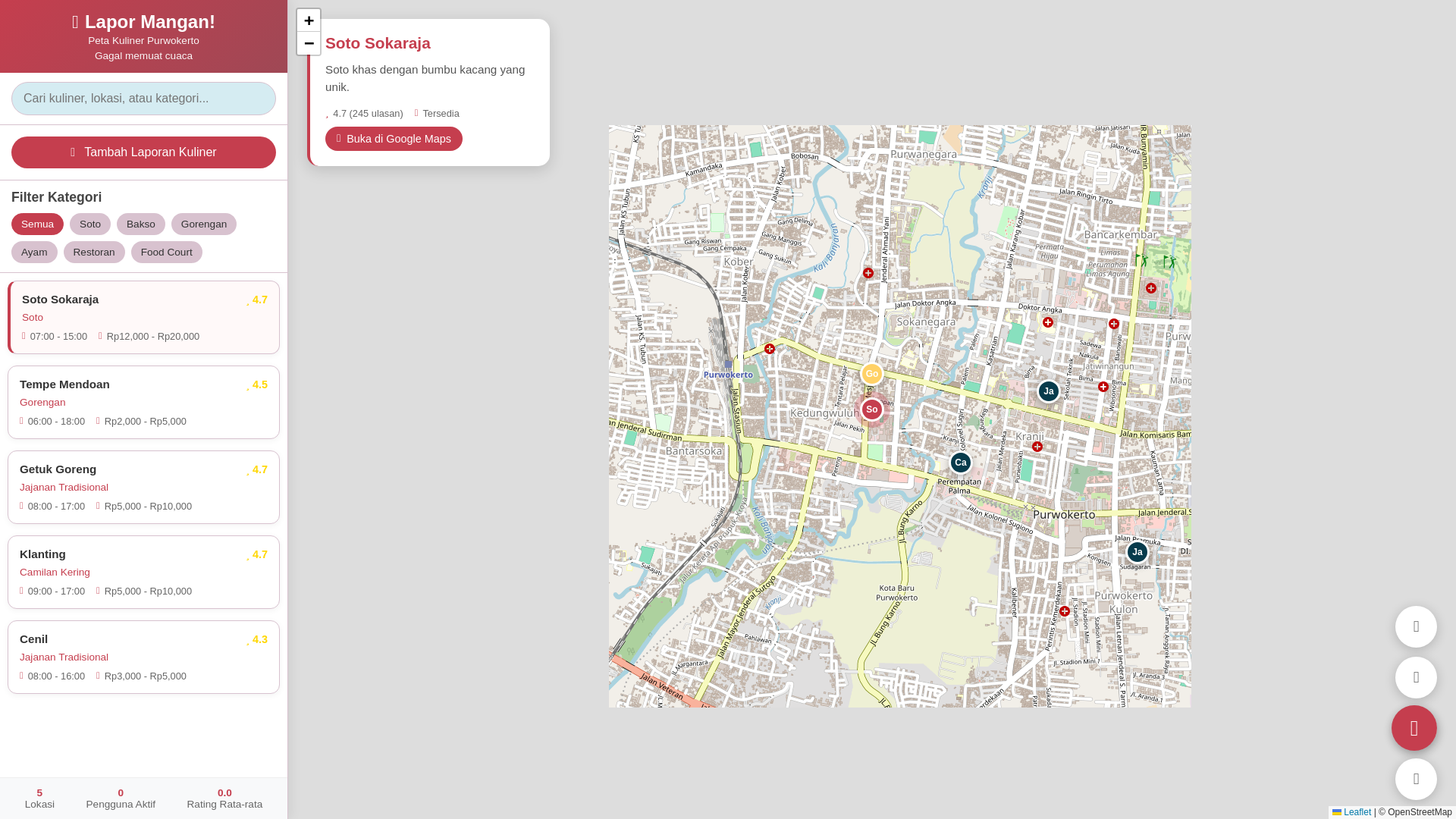 website screenshot of https://lapormangan-purwokerto-2025.pages.dev/