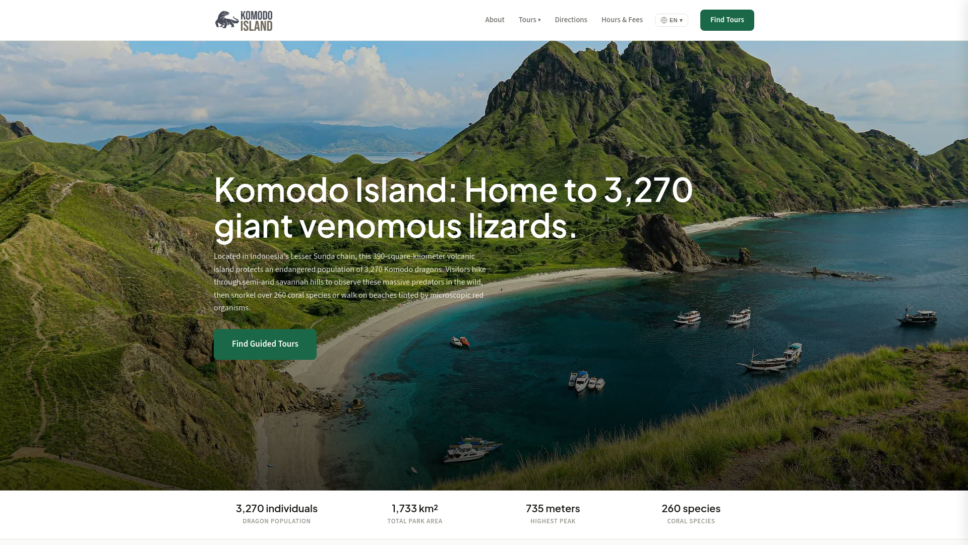 website screenshot of https://komodoisland.org/