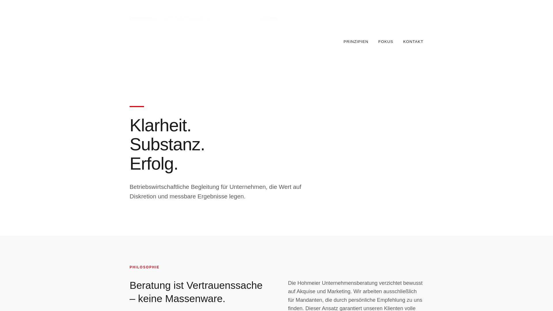 website screenshot of https://hohmeier-unternehmensberatung.de
